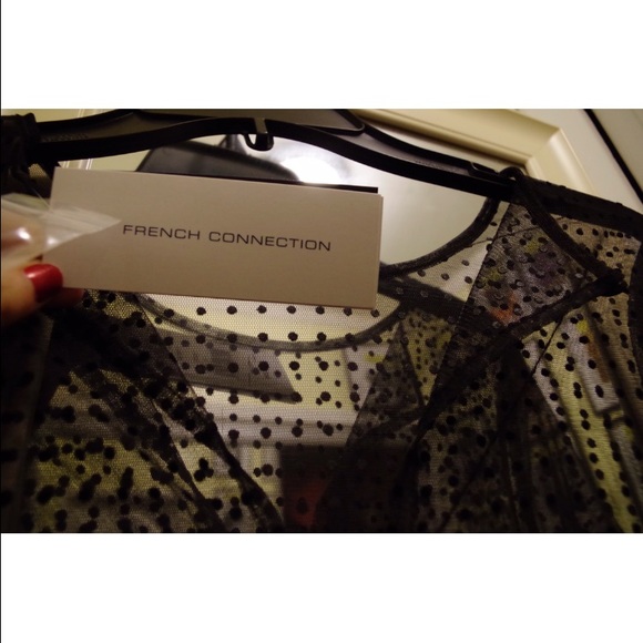 NWT French Connection Sheer Sleeves LBD - Picture 6 of 7