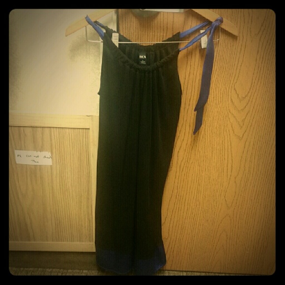 BCX Ladies Little Black Dress with royal blue - Picture 1 of 4