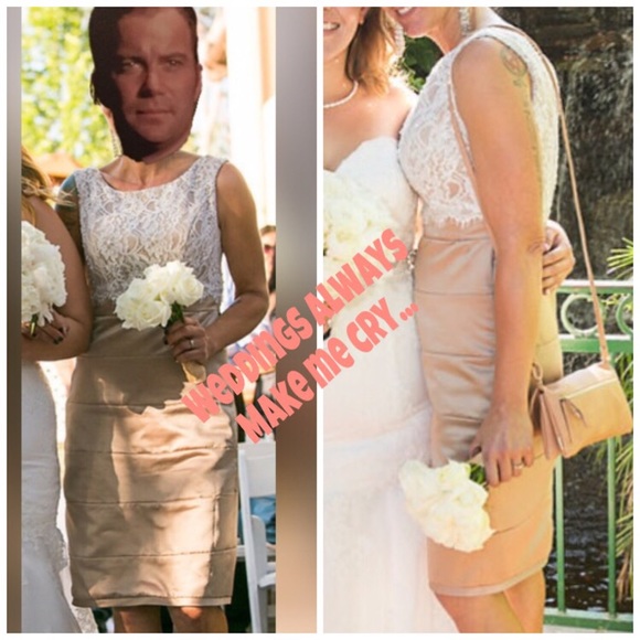 ❤M.O.B. Dress - Champagne color with Lace bodice❤