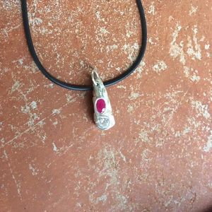 Handmade silver ruby pendant