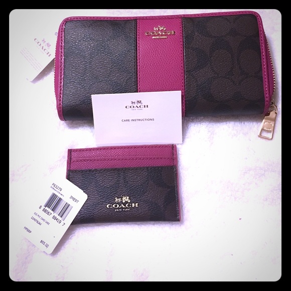 Coach zip wallet and card holder