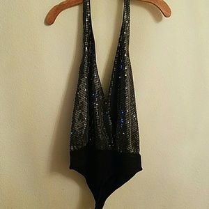 Sequin Halter Body Suit