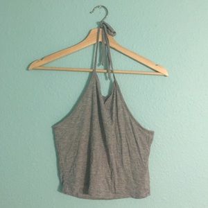 LA Hearts gray halter top