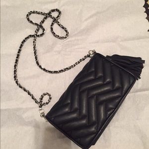 Black patent leather cross body from Zara
