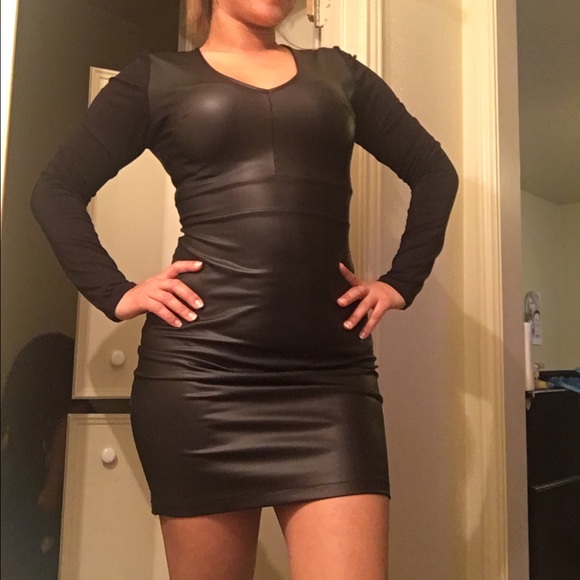 Faux Leather Dress