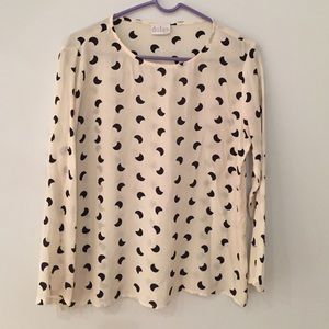 Anthropologie Half moon print blouse