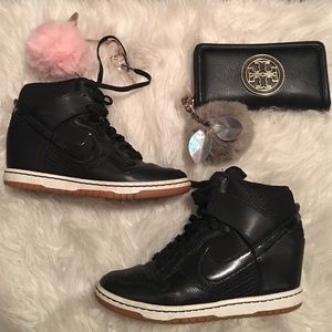 Nike Black/Gum Sky Hi Dunk Wedge Sneakers