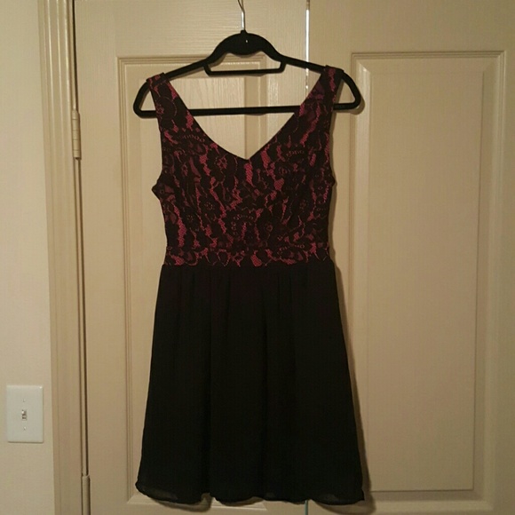 Pink and Black Lace Dress Size M