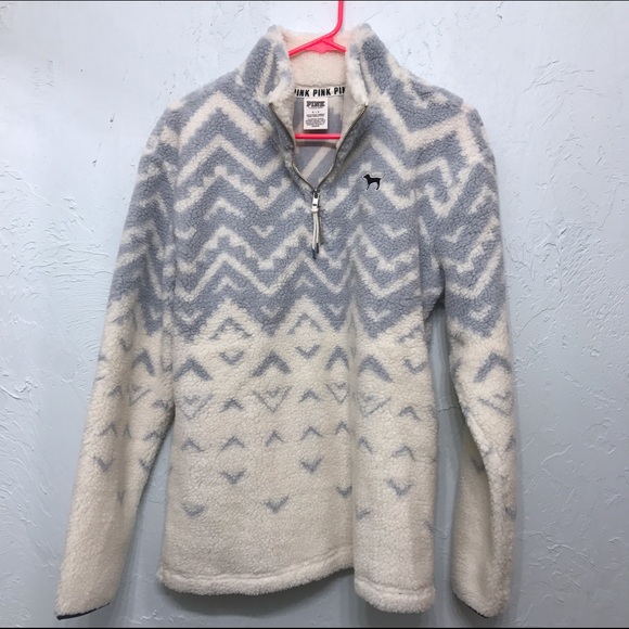 victoria secret sherpa quarter zip