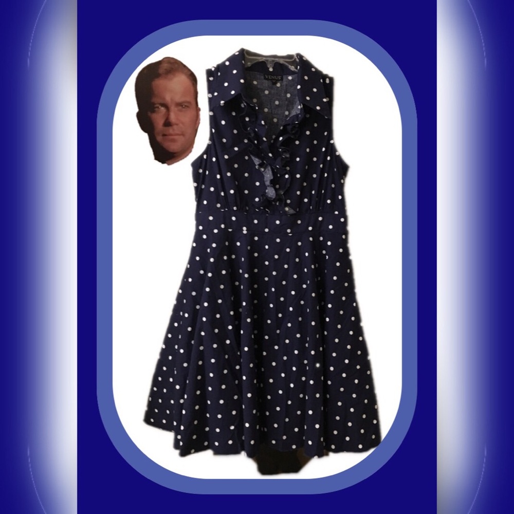 💞💞 Navy Blue Polka Dot sleeveless Dress.  💞💞