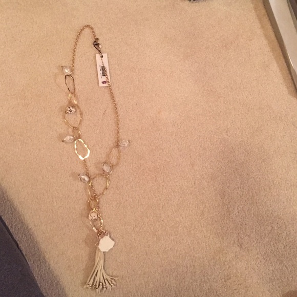 Gold and white stones necklace