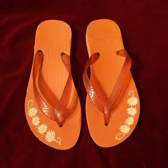 Orange Size 8 Flip Flops
