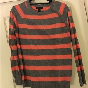 Gray/ coral sweater