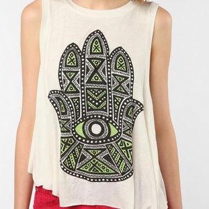 Urban Outfitters hamsa hand open back tank top