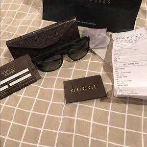 Gucci Men's Square Sunglasses with stitched side