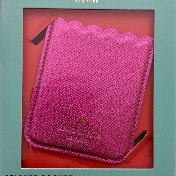 NIB Kate Spade scallop card pocket - pink