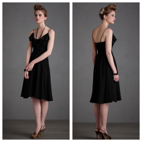 Anthropologie BHLDN Silk Couplet Dress Black Sizes 0, 2, 4