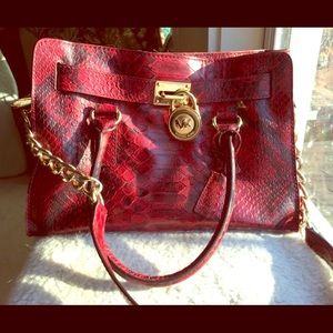 Michael Kors  red and black snake print
