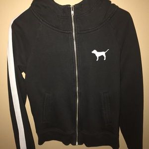 Victorias Secret black zip up hoodie
