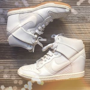 Nike White/Gum Sky Hi Wedge Dunks