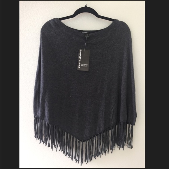 NWT DKNY WINTER CAPE/PONCHO GRY
