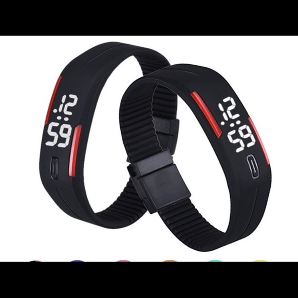MENS WOMEN RUBBER LED WATCH DATE SPORTS  BRACELETE