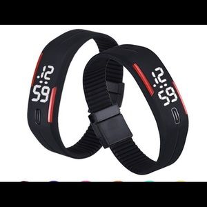 MENS WOMEN RUBBER LED WATCH DATE SPORTS  BRACELETE