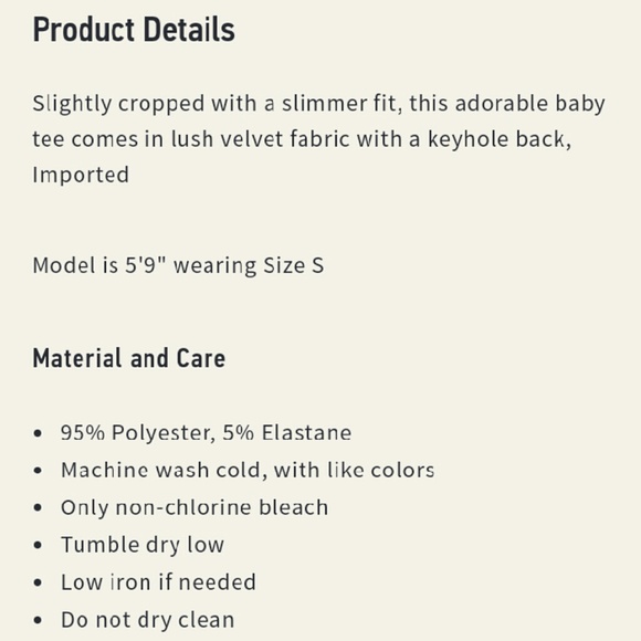 ❗40%off❗Velvet Baby-T peekaboo back - Picture 5 of 5