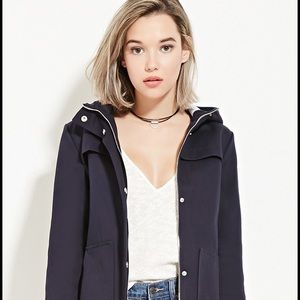 Boxy hooded Blue jacket