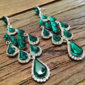 Emerald green drop studs