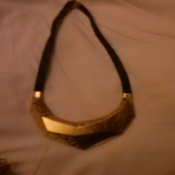Gold and Black Statement Necklace - Picture 3 of 4