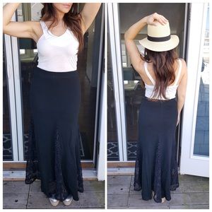 🚨LAST XS🚨Black high waisted boho skirt