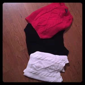 Lot of 3 xs Express cropped cable knit sweaters