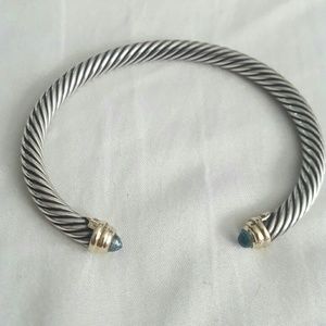 David Yurman Classic Cable Bracelet Blue Topaz