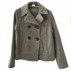 Gap recycled wool gray heather boxy peacoat
