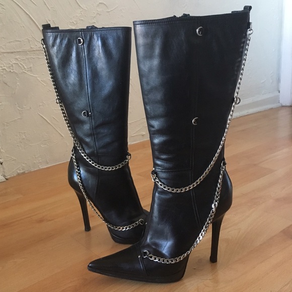 Casadei Black Leather Boots