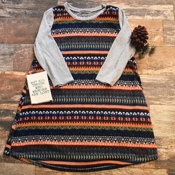 🍭Gray/rainbow🍭pattern tunic blouse - Picture 4 of 4