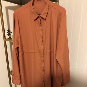 Boohoo burnt orange shirt dress