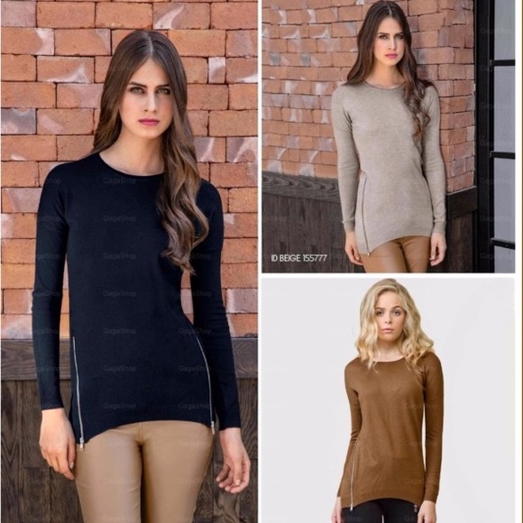 🎉Sale🎁🎈Knit Beige side zippers Sweater! - Picture 4 of 4