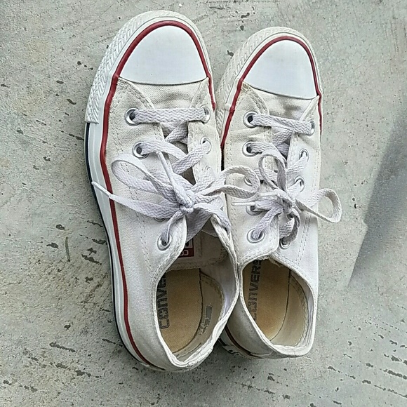 White Low Top Converse All Stars