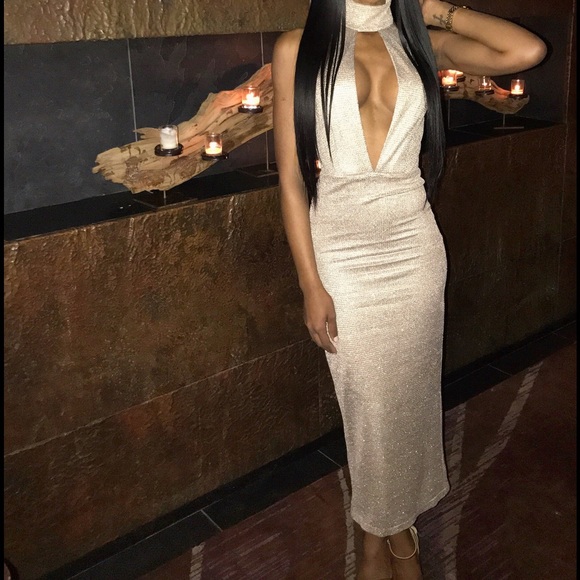 Misha Collection Volante Dress in gold XS NASTYGAL