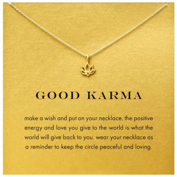 Jewelry - Good Karma Lotus Gold Necklace Card