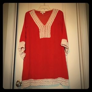 Boutique tunic with crochet detail