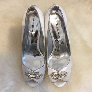 White Satin Pumps Wedding Shoes