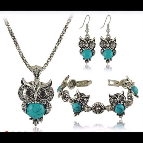 Vintage 4 pc turquoise jewelry set
