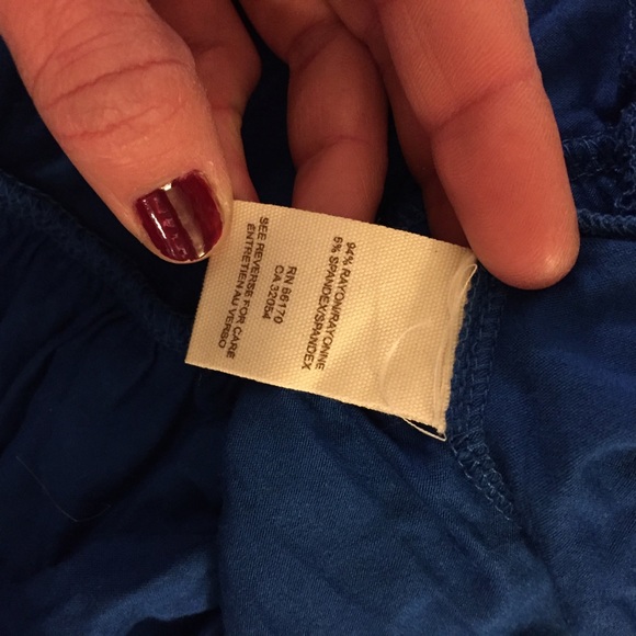 FREE PEOPLE BOHO DRESS STRETCH COBALT BLUE RUFFLE SUN DRESS S - Picture 6 of 8