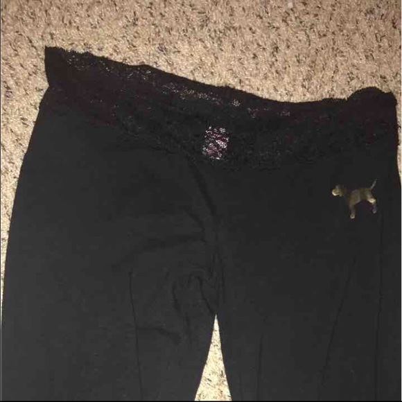Victorias secret pink lace yoga pants