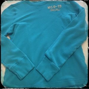 HP 🌟 Hollister Blue Long Sleeve Waffle Knit Shirt