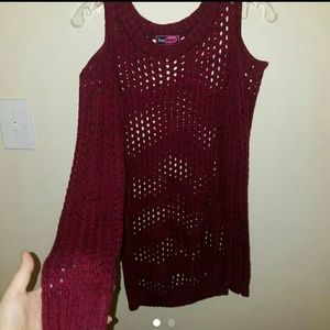 Cute Cold Shoulder Maroon Top (BUNDLE 2 SAVE)