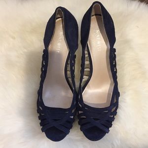 Nine West Navy Peep toe Pumps
